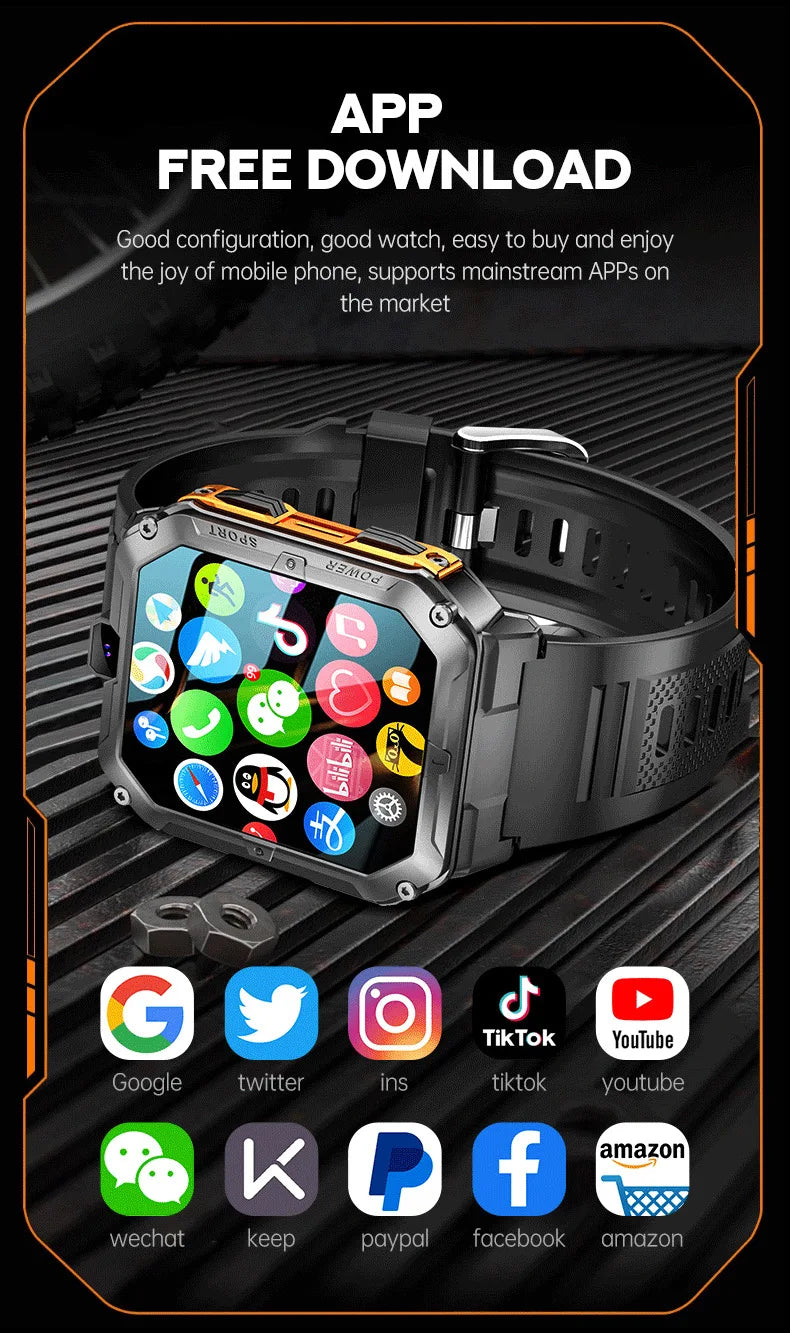 4G Android8.1  Dual Cameras P18 Smartwatch 16GB 800mAh 1.96 Inch IPS Screen NFC Access Blood Pressure Oxygen Monitor Smart Watch