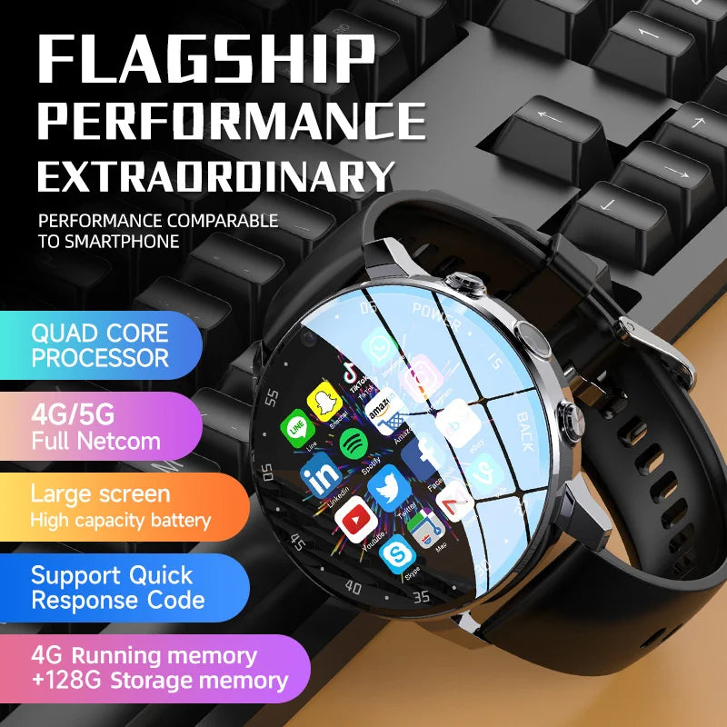 2023 New Arrivals Men Full Netcom Smart Watch WIFI Positioning Video Call Chat Alarm Clock Women Smartwatch Pressure