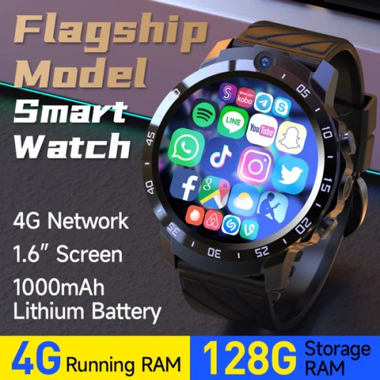 4G LTE MT27 Smart Watch  1.6 " Screen 1000mAh Battery  Multi-Function Game 128gb Super Endurance Dual Camera Smartwatch