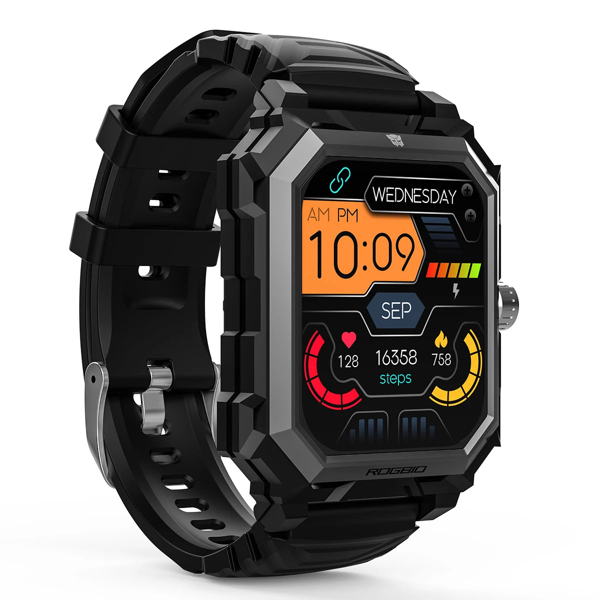 ROGBID SERBATOIO S3 Sport Smartwatch Chiamate Bluetooth Schermo da 1.96 pollici IP69 Impermeabile Nuoto Immersioni Smart Watch Monitoraggio della salute