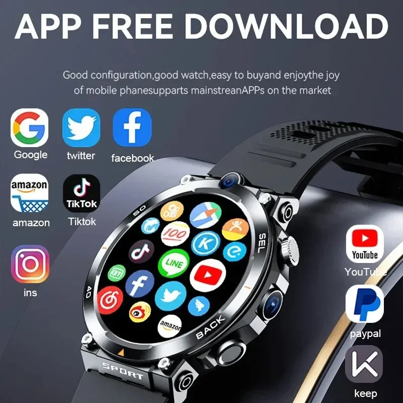 Smartwatch 4G LTE H10 Videochiamate con doppia fotocamera Wifi NFC Accesso alla porta 1380mAh Capacità della batteria SIM Card Smart Watch