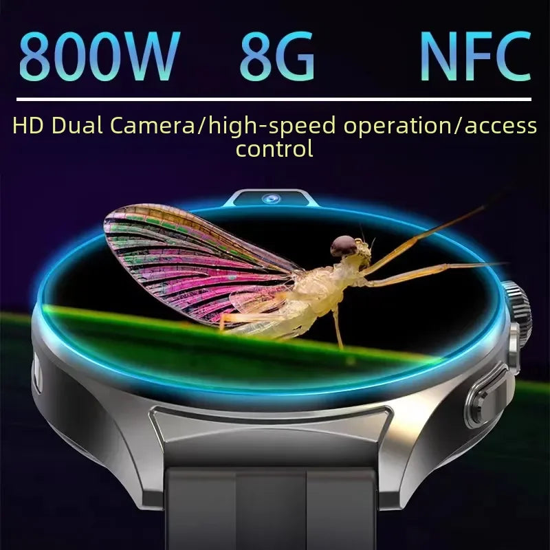 4G LTE 128GB L01 Smartwatch HD Doppia fotocamera Riconoscimento facciale NFC Accesso alla frequenza cardiaca Ossigeno nel sangue Sim Card Smart Watch