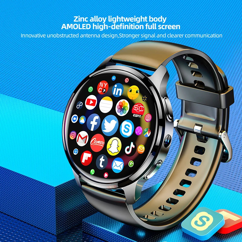 2024 Nuovo 4G LTE GPS Android P68 Pro SIM Smartwatch Google Play App Schermo Amoled da 1,51 pollici Lunetta in metallo Fotocamera laterale Smartwatch