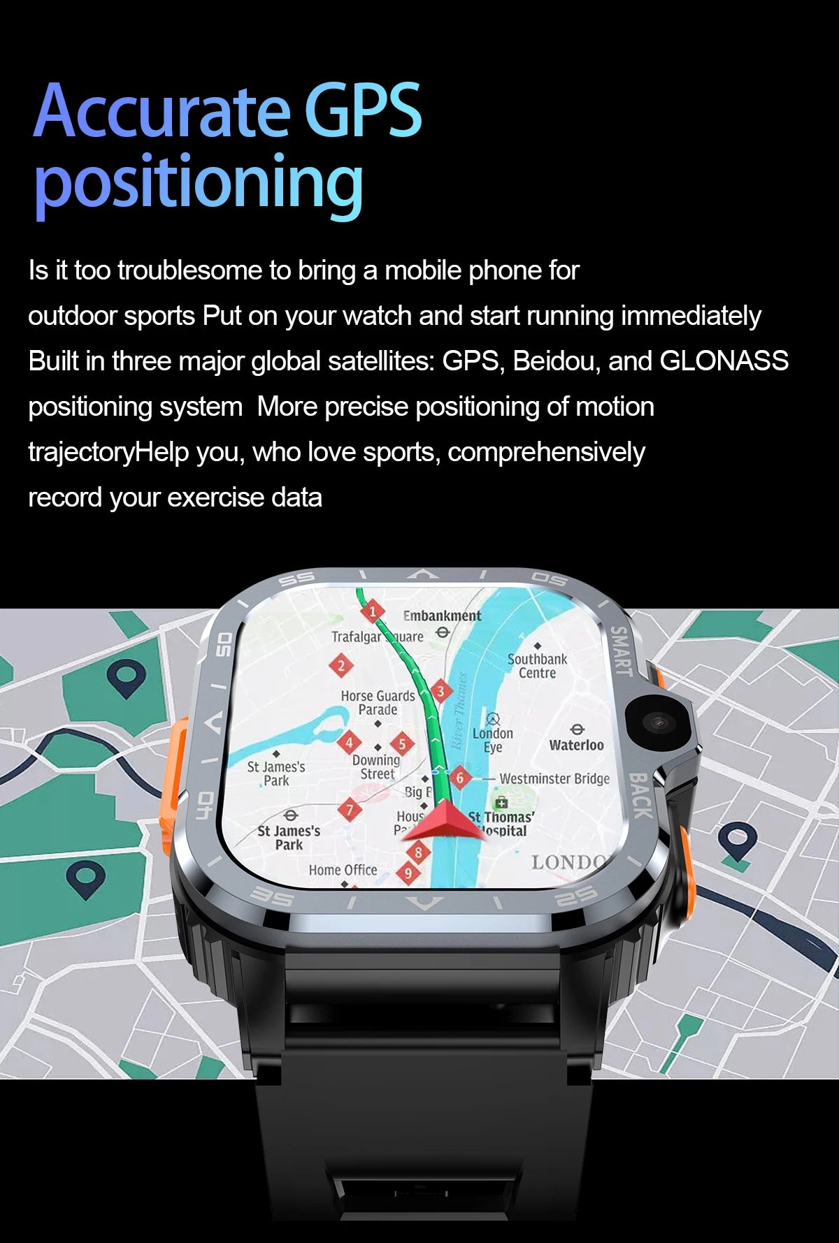 Nuovo 4G LTE PGD Android Astuto Della Vigilanza GPS 16G/64G ROM HD Doppia Fotocamera SIM Card Bluetooth WIFI Wireless Sport Tracking Smartwatch