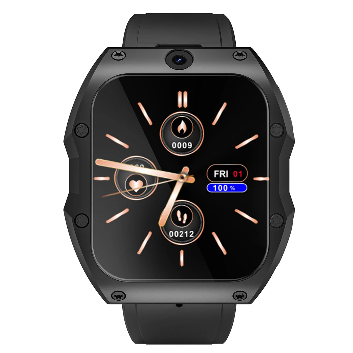 Rogbid 4G LTE SIM Card Model X Android Smartwatch 4GB 128 GB IP68 مقاوم للماء ساعة ذكية 1050mAh 5MP 13MP كاميرات مزدوجة