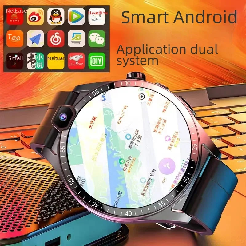 4G LTE 128GB L01 Smartwatch HD Dual Camera Facial Recognition NFC Accessing Heart Rate Blood Oxygen Sim Card Smart Watch