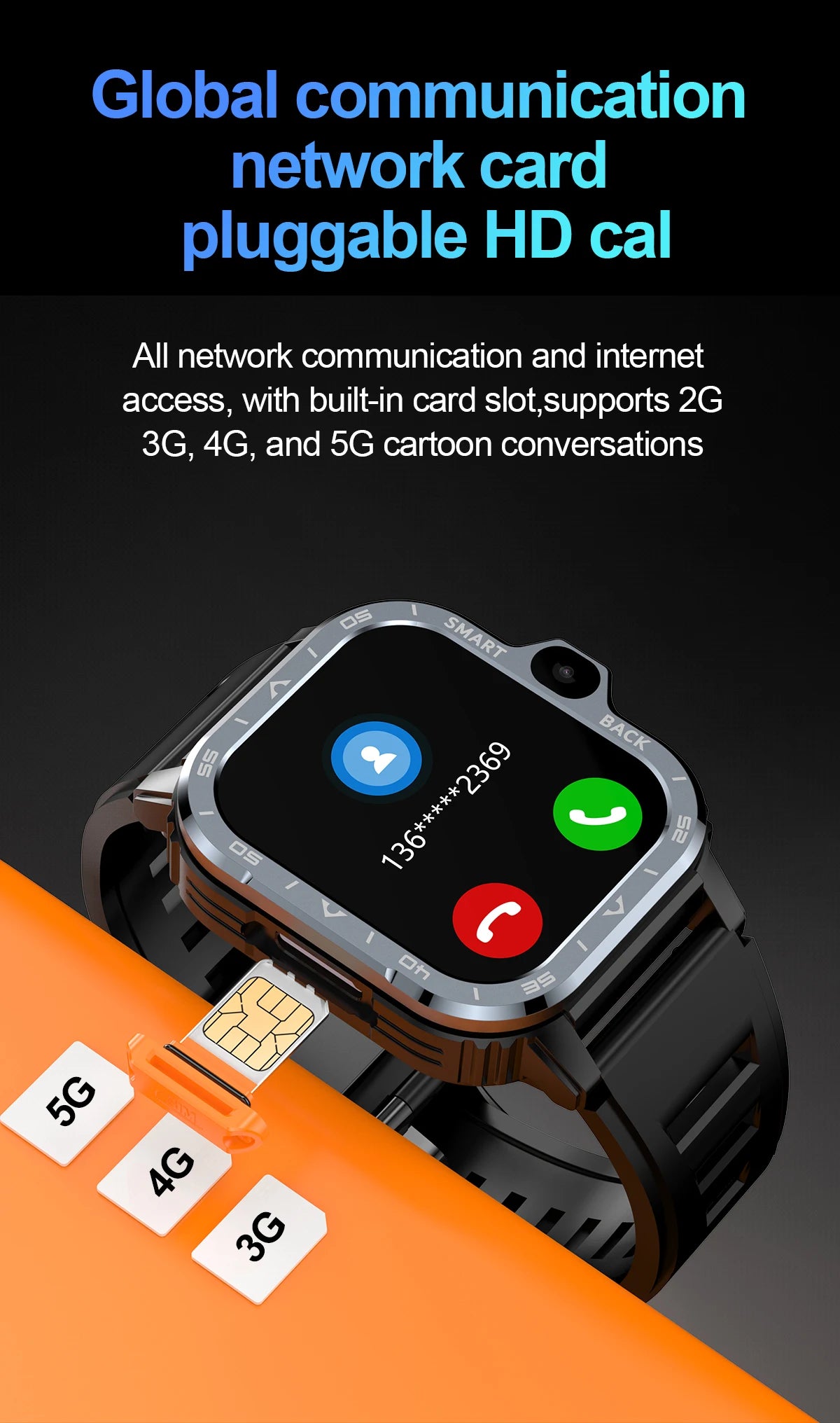 Nuovo 4G LTE PGD Android Astuto Della Vigilanza GPS 16G/64G ROM HD Doppia Fotocamera SIM Card Bluetooth WIFI Wireless Sport Tracking Smartwatch