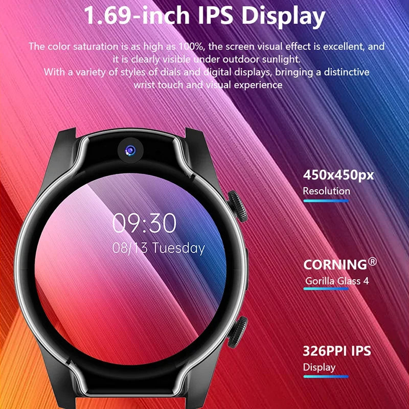 2024 New 4G LTE S10 1600mAh  5ATM Waterproof Smart Watch Swimming Diving Android  SIM 13MP Camera GPS 32G Smartwatch