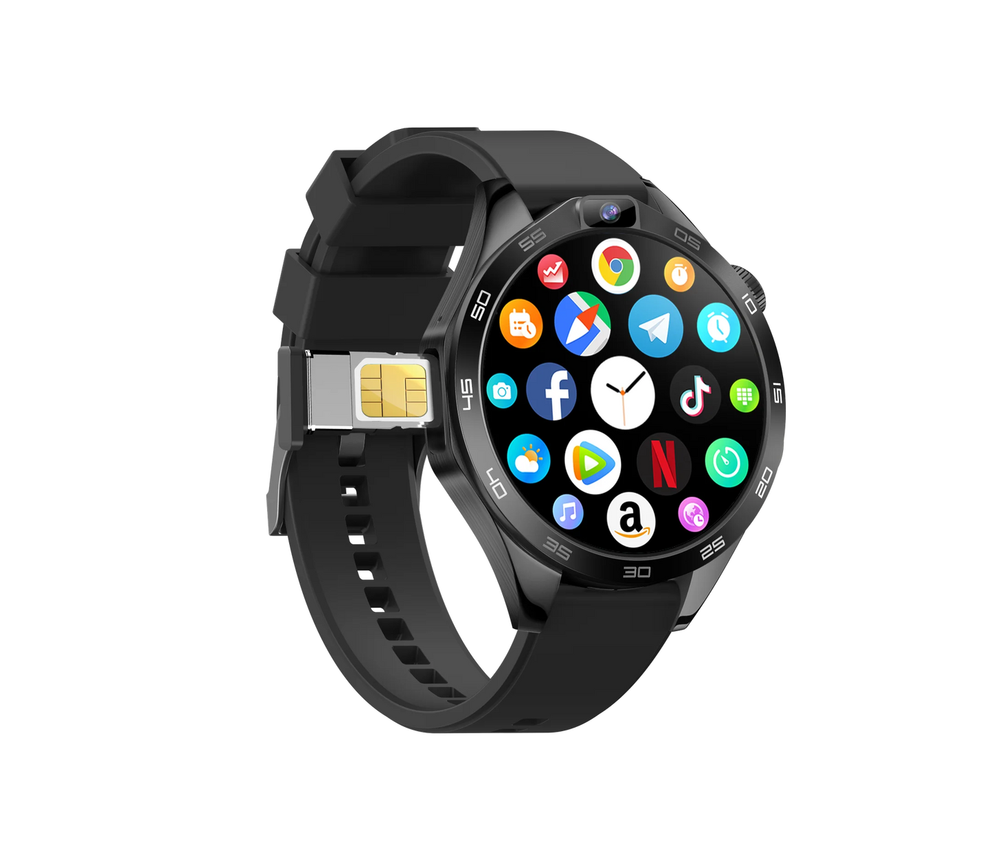 4G LTE Satellite Nevigation X11 Android Smartwatch 1.85 بوصة Amoled Screen APP تحميل بطارية 1380 mAh كاميرا مزدوجة Smartwatch